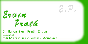 ervin prath business card